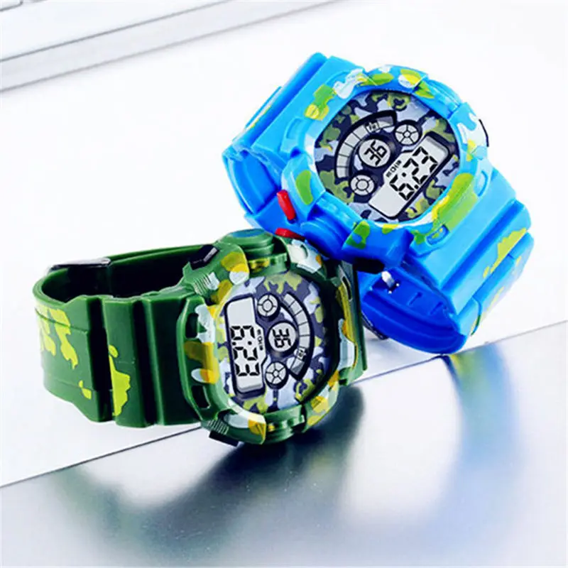 

Military Alarm Clock Sports Children's Watch Electronic Digital LED Child Kids Boy Wristwatch School Student Watches Date a Baby