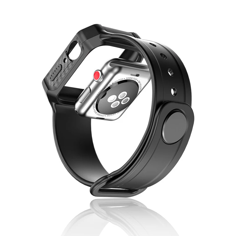 Laforuta для Apple Watch Band 44 мм 40 мягкий силиконовый спортивный ремешок с защитным чехлом