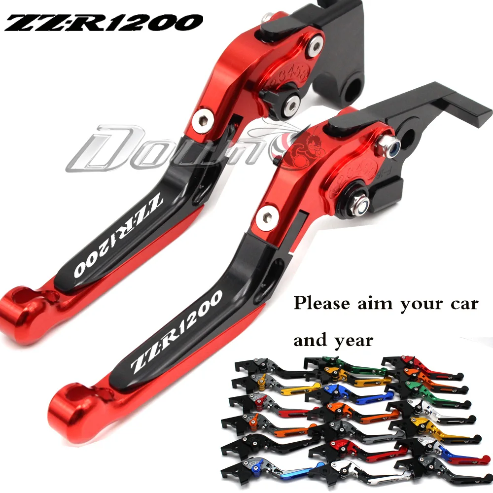 ! Логотип (ZZR1200) для Kawasaki ZZR1200 ZZR 1200 2002-2005 CNC регулируемый складной выдвижной