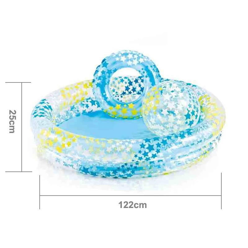 Inflatable Foldable Swimming Pool with Swim Ring Beach Ball Set Kids Water Play Mat Swim Rug Game Fun Toys For Baby Seaside (1)