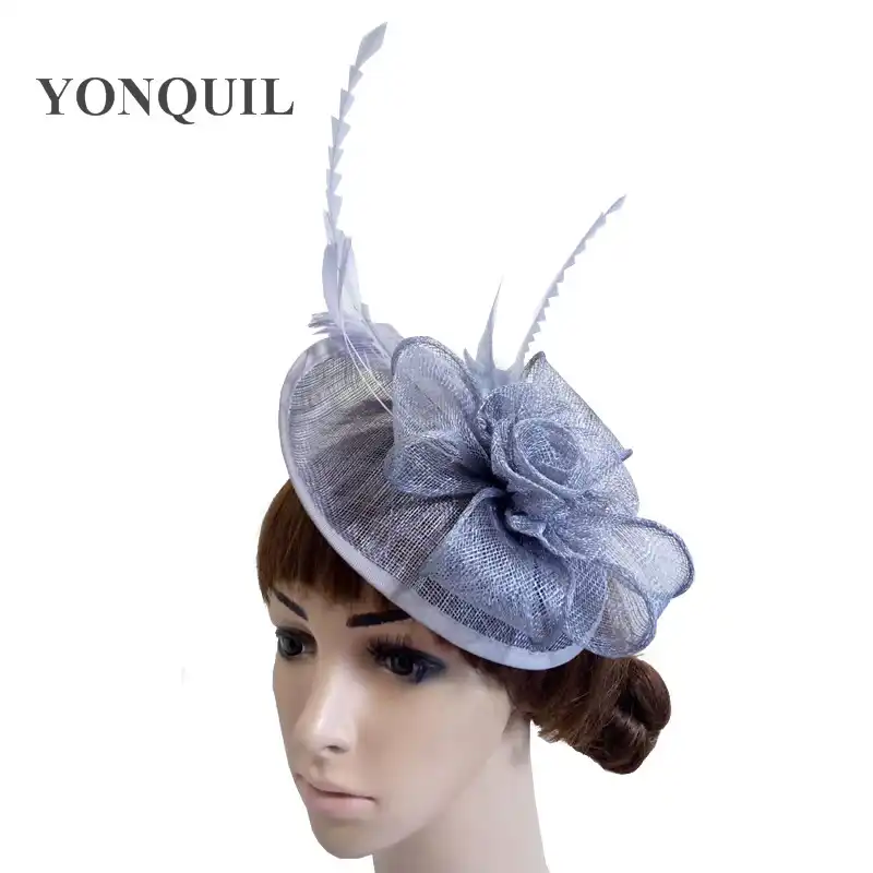 Vintage Women Wedding Hair Fascinators Hat With Feather Wedding