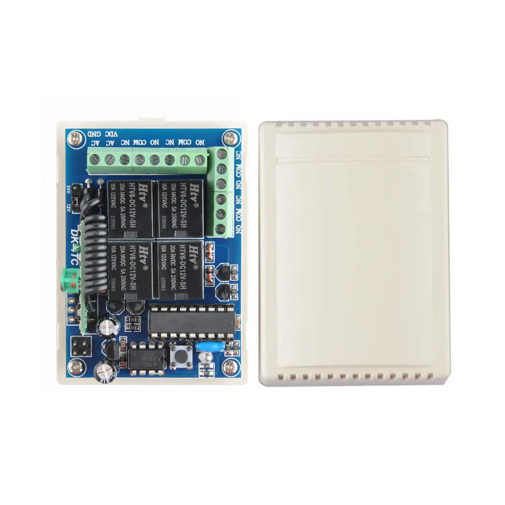 

DK-4TC DC 12V 24V 4CH Wireless Receiver Remote Light Switch 10A Relay Receiver In 433.92Mhz Not WIth Transmitter