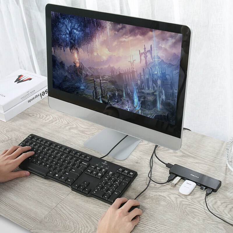 Llano USB разветвитель 7 со шнуром питания концентратор 4 портовый USB3.0 многопортовое