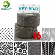 6 шт., текстура набор постельных принадлежностей текстуры шины коврик для украшения Sugar Craft печенье для кексов, помадки форма для выпечки пирожных инструменты для тортов