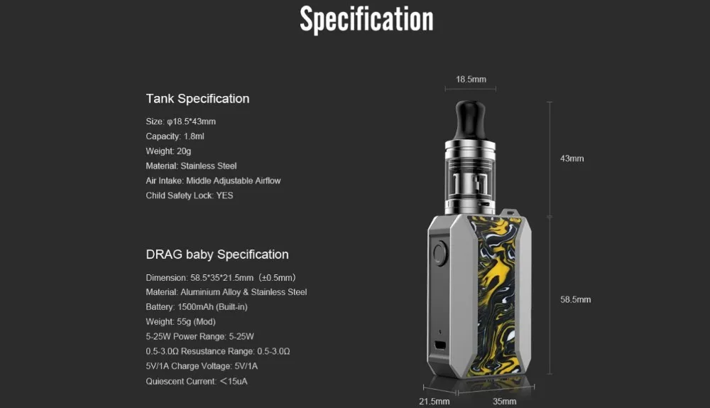 VooPoo Drag Baby Trio 1500mAh Kit-10