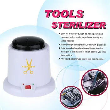 

Nail Art Steam Autoclave Scissor Manicure Sterilizer Machine with 150g Disinfection Glass Bead 220V EU Plug