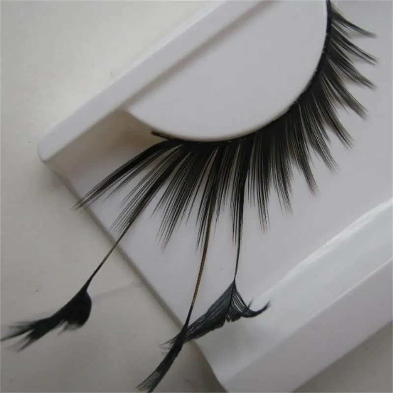 

1 pairs black Thick natural false eyelashes cross winged lengthened exaggerated stage false eye Lashes makeup tool YM82