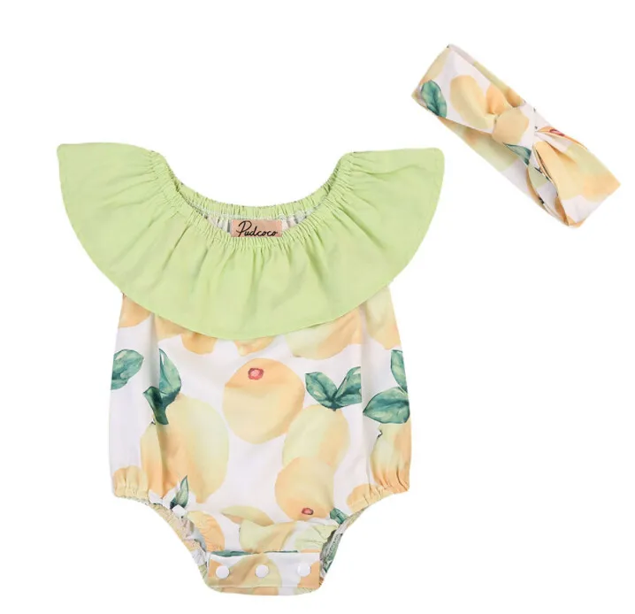 Abd Stok Yenido an Bebek K z Bask l Meyve Bodysuit Tulum Ile Kafa 
