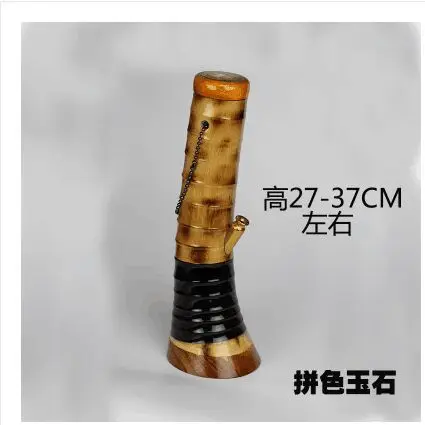 1 pièces fer à cheval pied jade bouche bambou narguilé artefact narguilé avec grand tuyau de bambou Yunnan narguilé avec