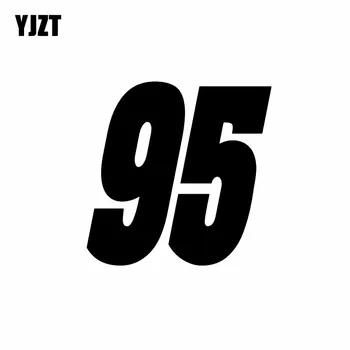 

YJZT 15CM*15CM Fashion Number 95 Vinyl Car Sticker Decal Decoration Graphical Black/Silver C11-0900