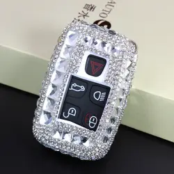 Украшенный искусственными бриллиантами Чехол для автомобильного дистанционного ключа оболочки крышка чехол для ключей для Ленд Ровер RANGE