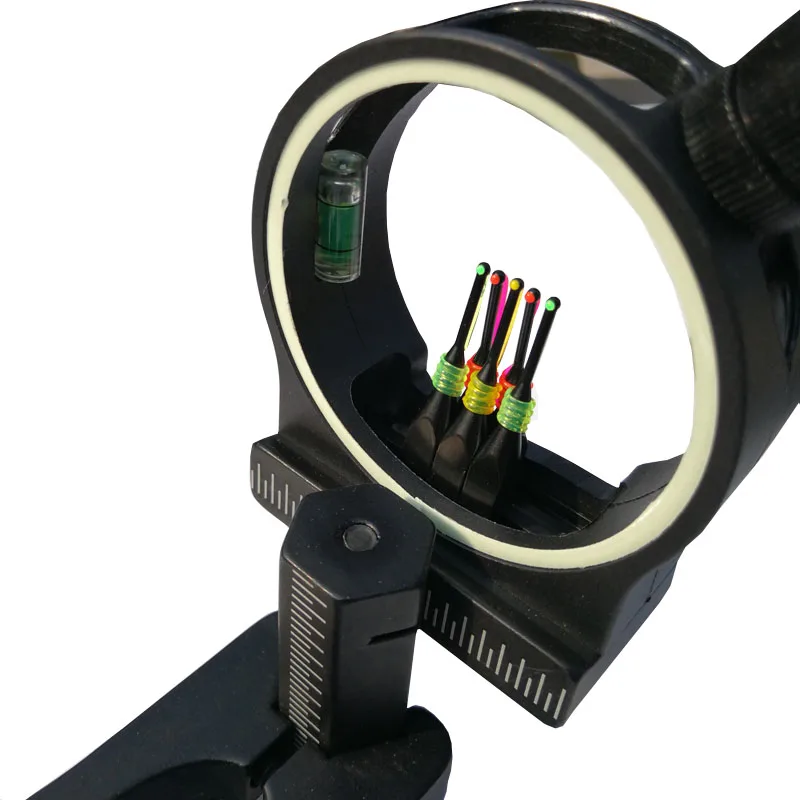 5 Pin Adjustable Compound Bow Sight Hunting Aluminium Fiber Optic Archery for Compound Bow