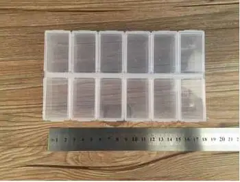 

Brand New Convenient 12 Grids Transparent Plastic Jewelry Storage Box Nail Arts Beads Gem Jewelry Storage Boxes Bins 3pcs/lot
