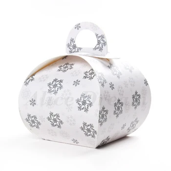 

10*10*8cm 10 PCS snowflake Christmas paper box candy gift handmade cookie chocolate Storage Boxes