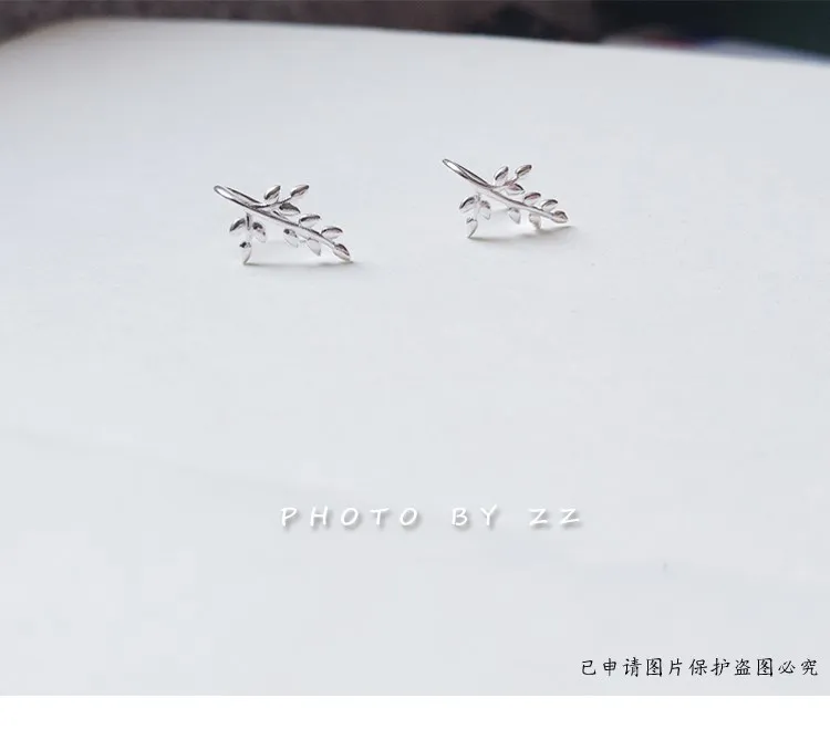 DreamySky чистый лист 925 пробы серебряные серьги для женщин девочек Рождественский подарок Brincos Pendientes