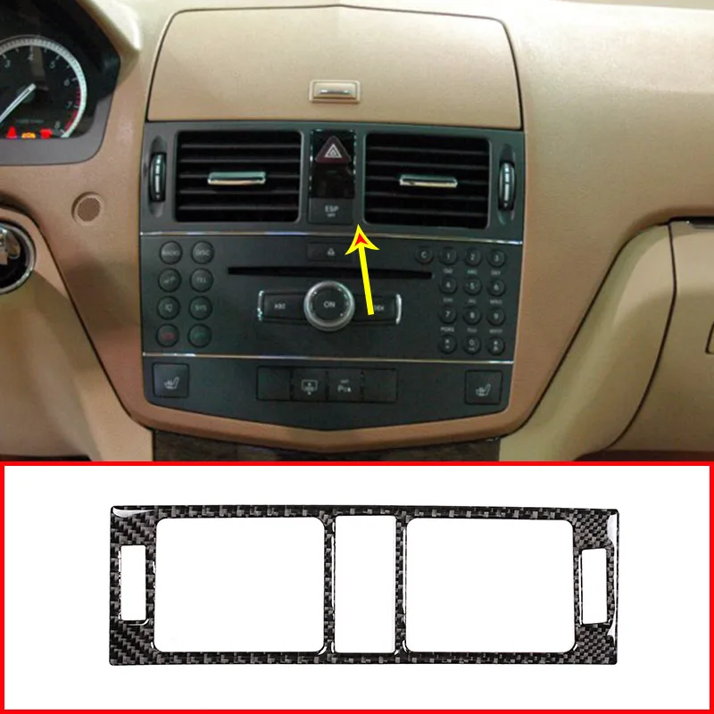 

Real Carbon Fiber For Mercedes Benz C Class W204 2007-2013 Car Center Air Conditioning Vent Frame Trim Stickers Accessories