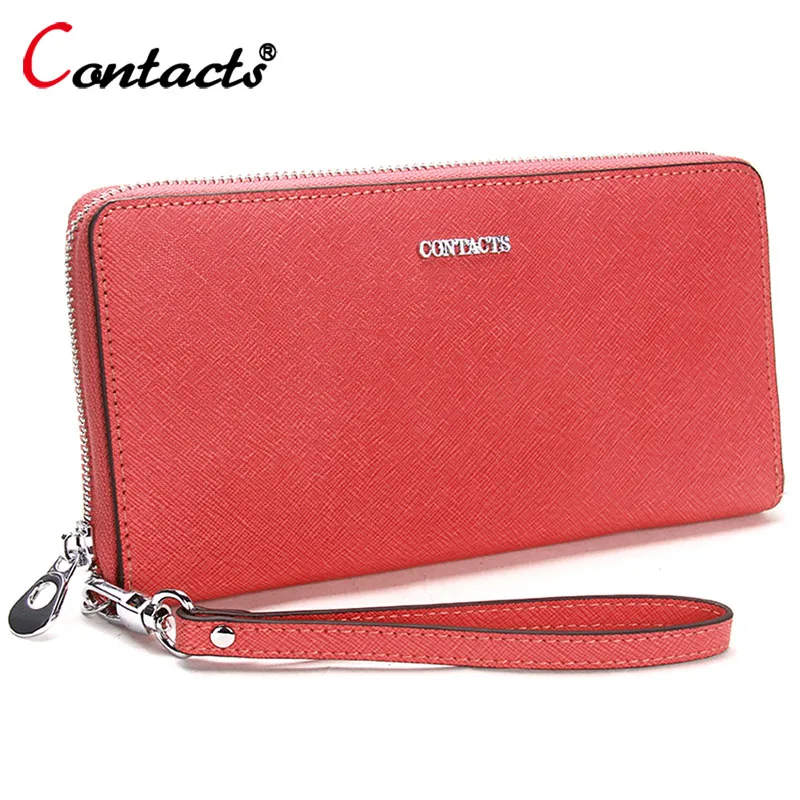 

CONTACT'S women wallet Genuine Leather Wallet Women Wallet Female clutch coin Purse Card Wallet Credit Card Holder Purse Phone