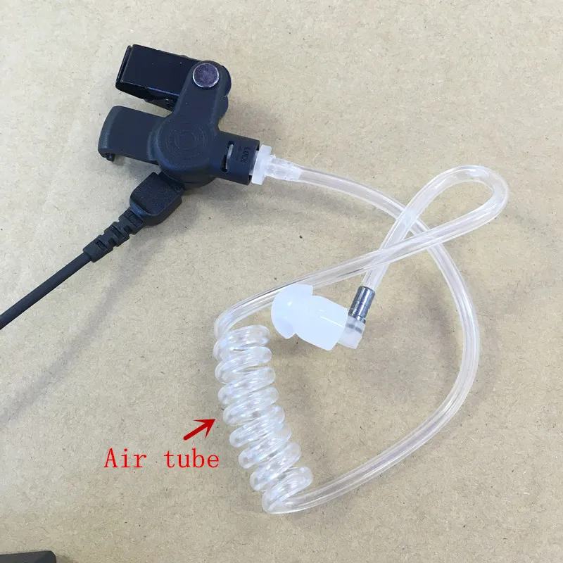 3 5mm Y plug long Big PTT air tube headphone for Yaesu Vertex Standard VX1R VX2R VX3R VX5R VX168 VX351 VX410 etc walkie talkie