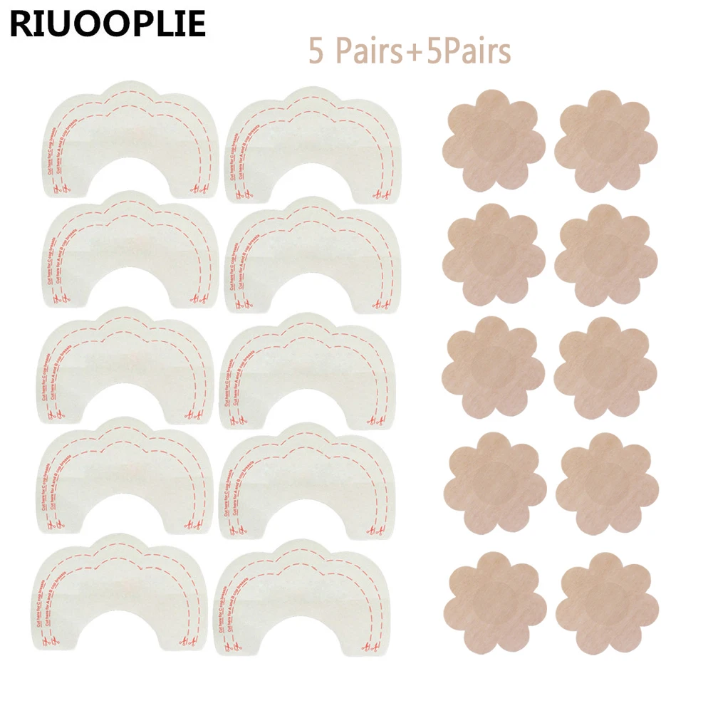 

RIUOOPLIE Nipple Covers 5Pairs+ 5Pairs Push-Up Stickers Sexy Breast Pasties Stick