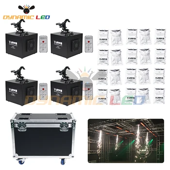 

4pcs With Flightcase And 20 Bags Powder 400w Fall Spark Firework Machine Dmx And Remote Control For Wedding Events And Stage