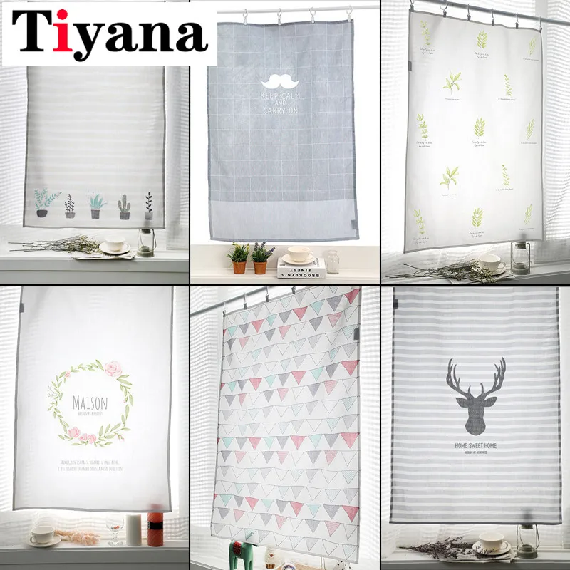 

Support rideau Green Curtain Kitchen Bathroom Home Decor Half Curtain For Small Window Door Simple Star Short Curtain SC007D4