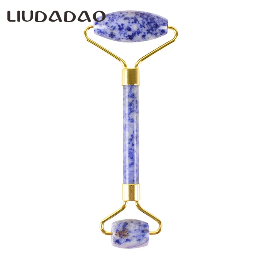 

Dropshipping Blue Stone Massager Facial Smooth Roller Beauty Massage Tools Skin Care Relax Women Gifts Dropshipping