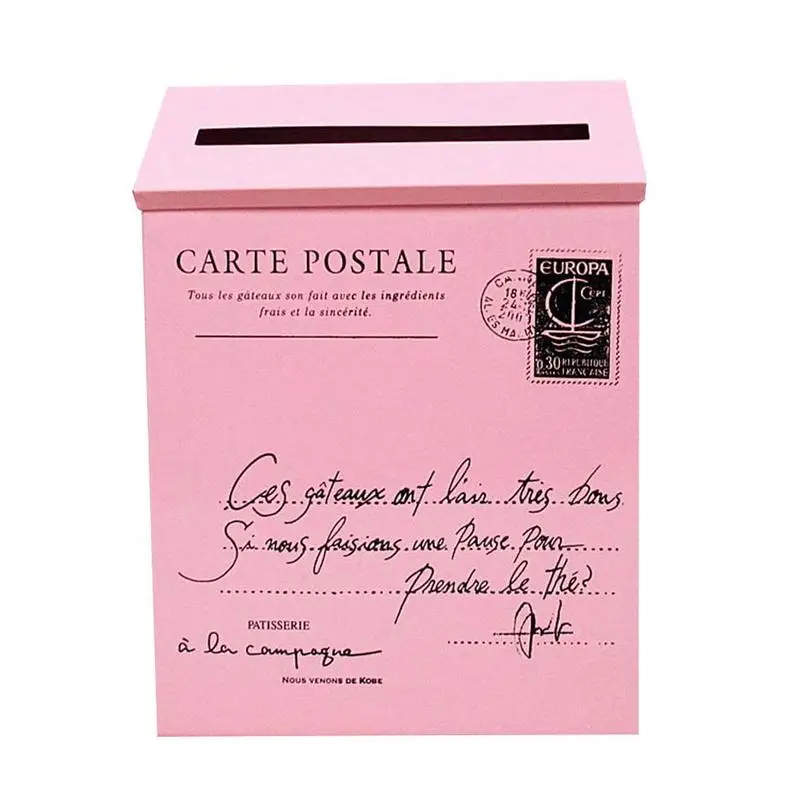 Американский стиль Пастораль настенный листовой металл почтовый ящик - Цвет: Pink