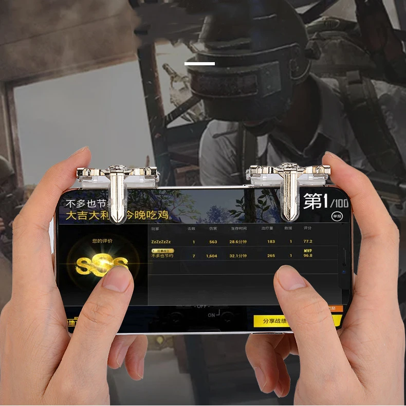 Gamepad For Pubg Game Dzhostik Triggers For Cell Phone Mobile Controller L1r1 Shooter Trigger Fire Button For IPhone Knives Out (5)
