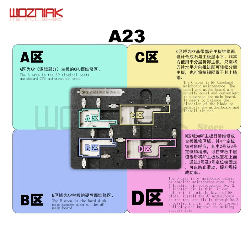 Возняк A21+ A22 A23 высокотемпературное сопротивление приспособление Материнская плата Процессор фиксированное обслуживание для iphone 5S 6 6P 6S 6SP 7 7P 8P - Цвет: A23 for ip x