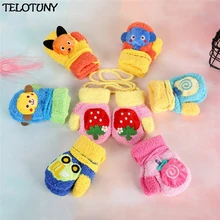 TELOTUNY, модные детские зимние теплые рукавицы для девочек и мальчиков с мультяшным животным, в стиле пэчворк, перчатки, IU20