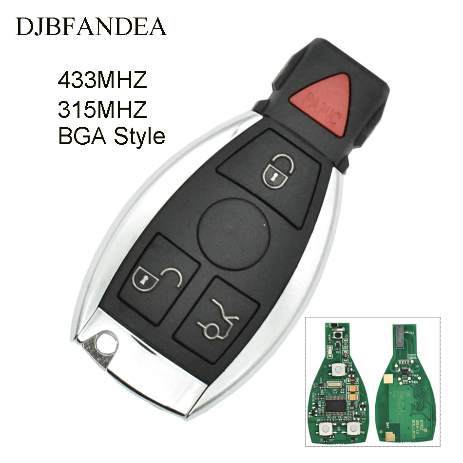 

DJBFANDEA 4Buttons 315MHz 433MHz Smart Remote Key for Mercedes Benz Support BGA 2000+ Year Auto Car Key for Benz