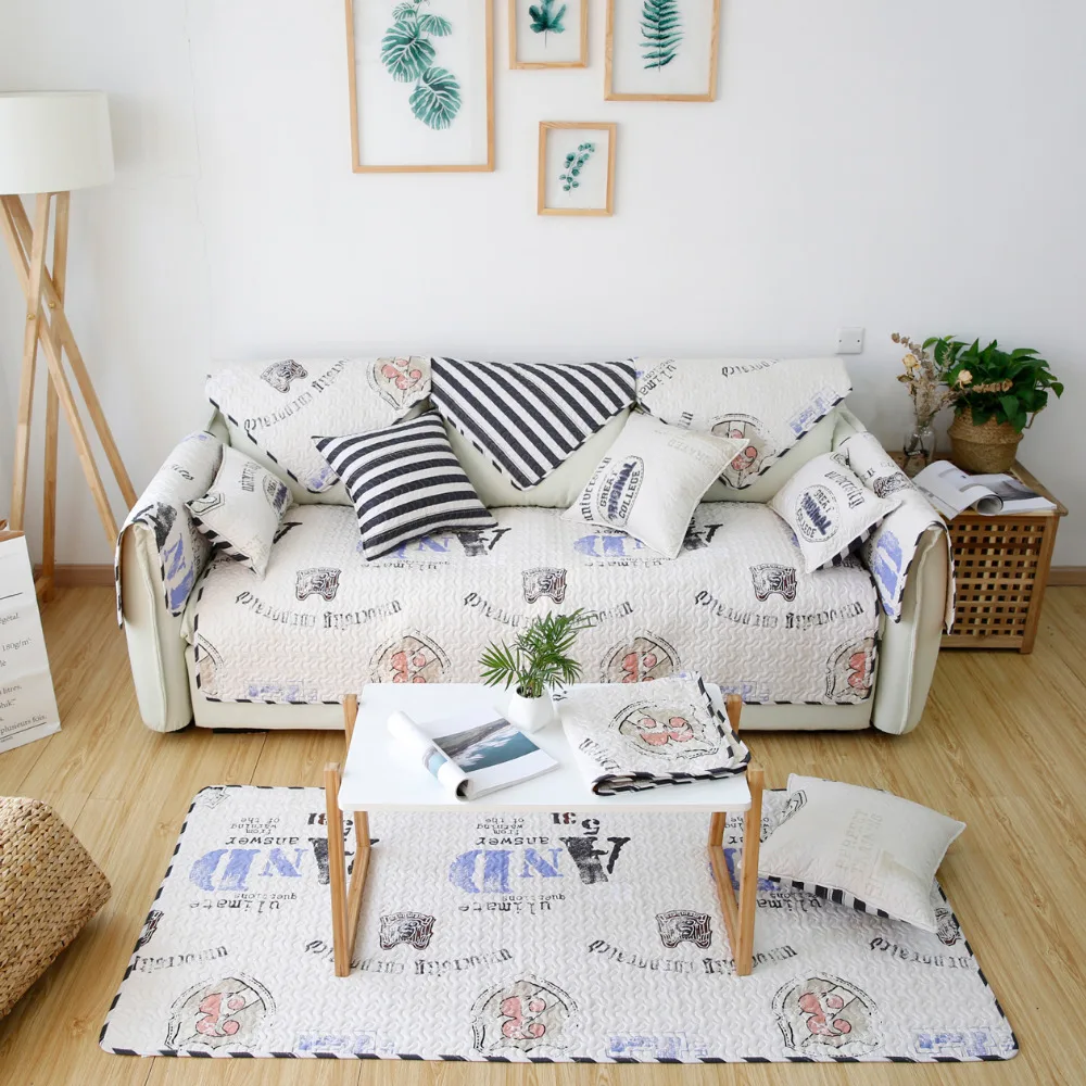 High Quality Sofa Covers Protector Striped Letter Slip Resistant