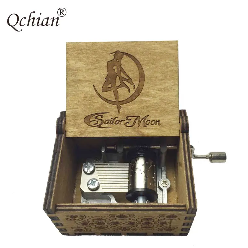 

2018 Sailor Moon DIY Music Box Keychain Hand Crank Movement Beauty and the Beast ZELDA Pirates of the Caribbean