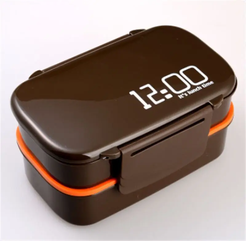 Бесплатная доставка 12:00 часы 2 слойный Ланч бокс Bento 1 4l микроволновые коробки