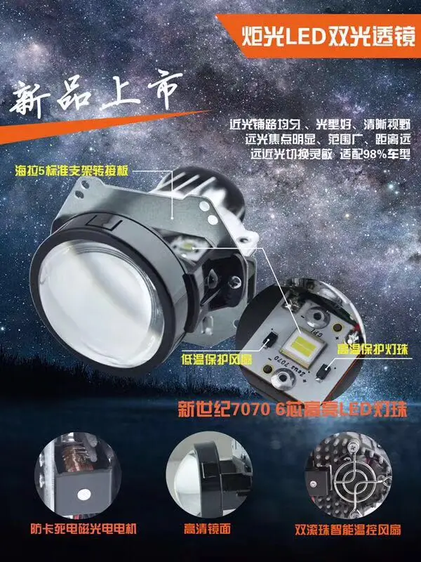 

LED projector lens bi-focal, modified LED light source LED high brightness over the xenon lamp high quality