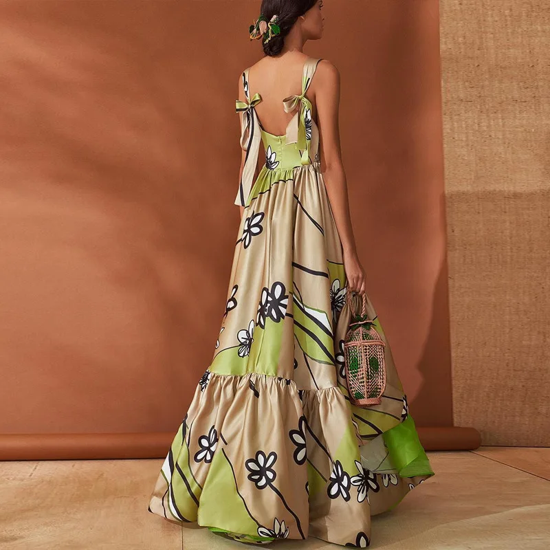 Multiflora/Новинка 2019 года летнее платье vestidos без рукавов с принтом на бретельках