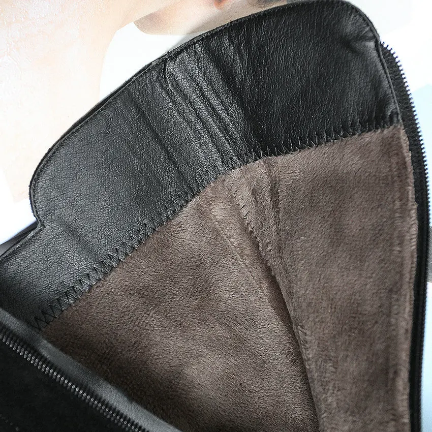 Long Hauts 40 34 Carré Hauteur 2018 Courtes Taille Talons Vache Peluche Genou Chaud Bottes Dames Noir Femmes Du À Élégant En Esveva Daim fFpwUqR