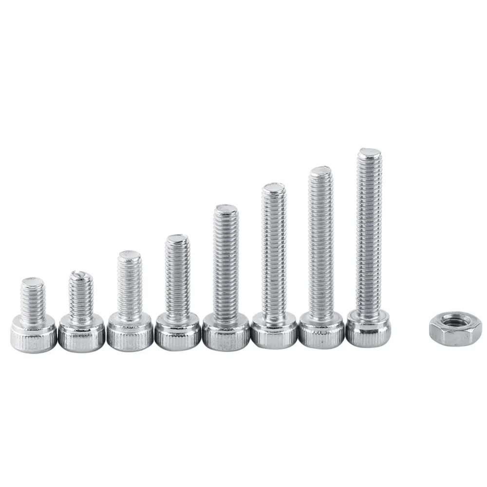 M3 Screw Bolt Nut Set 340pcs Hex Socket Flat Head Full Thread Stainless Steel Screws Kits Bolt Fastener Repair Tools With Plastic Box M3 Screw Bolt Nut Set 340pcs Hex Socket Flat Head Full Thread Stainless Steel Screws Kits Bolt Fastener Repair Tools With Plastic Box
