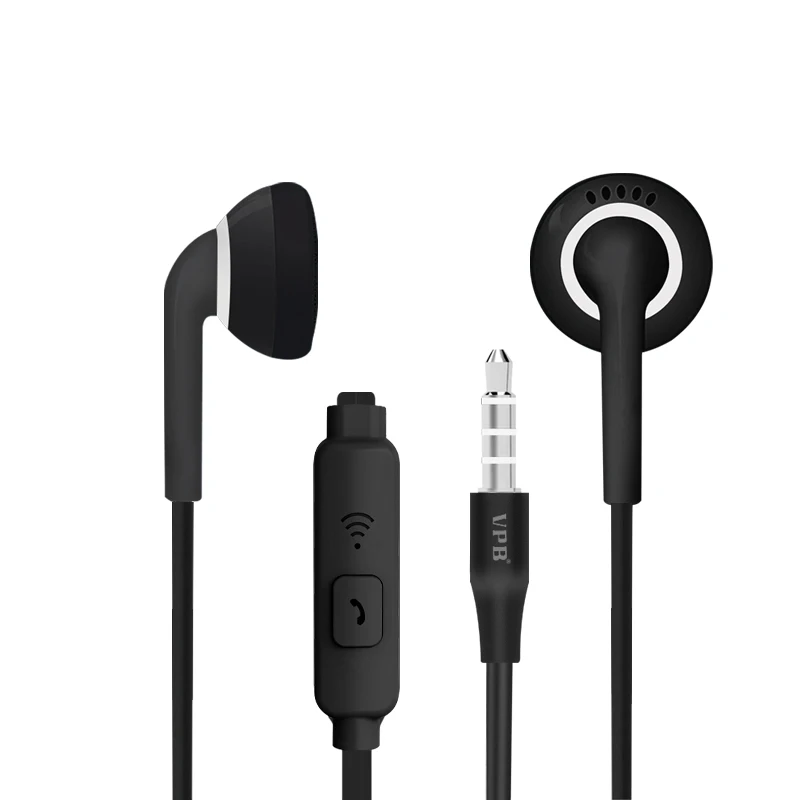 VPB S7 наушники супер бас гарнитура микрофон в ухо 3,5 мм для iphone 6 6s xiaomi для мобильного телефона - Цвет: Черный