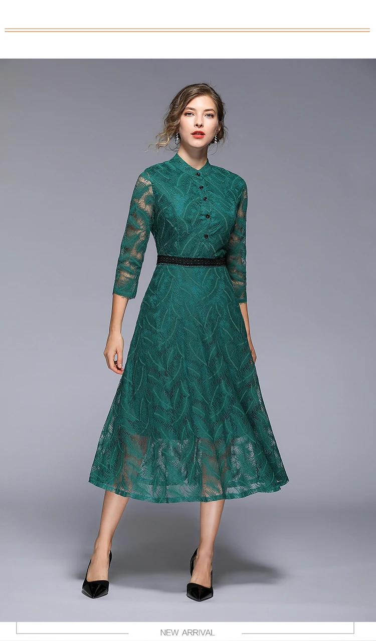 Модное летнее кружевное платье Элегантное повседневное тонкое женское ...