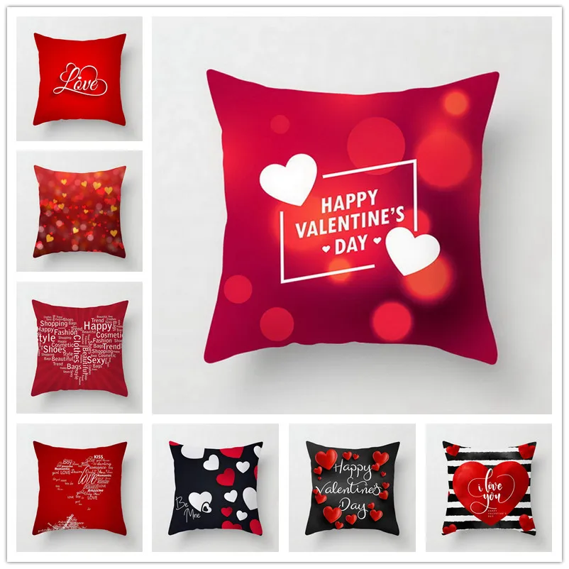 

Heart Pattern Cushion Cover for Sofa Home Decorative Polyester Throw Pillow Case Pillowcase Capa Almofada 45*45cm