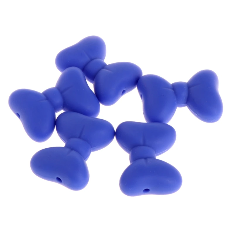 

5 PCS Bow Silicone Teething Bead DIY Chew Necklace Pendent Baby Teether Making W15