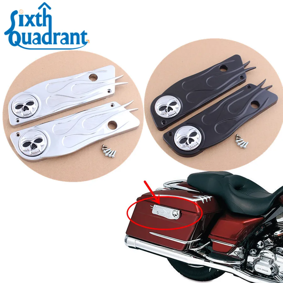 2pcs Black Saddle bag Latch Cover for Harley Davidson touring 1993-2013