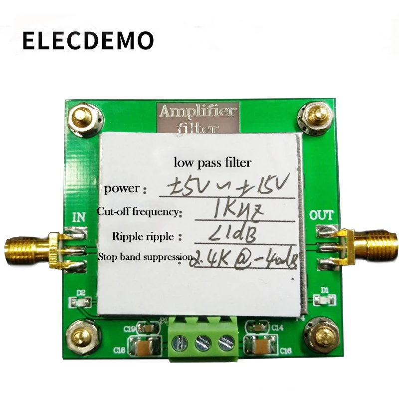 Low-pass filter module 8th-order filtering Cut-off frequency 1KHz In-band ripple less than 1dB Stopband rejection Low-pass filter module 8th-order filtering Cut-off frequency 1KHz In-band ripple less than 1dB Stopband rejection