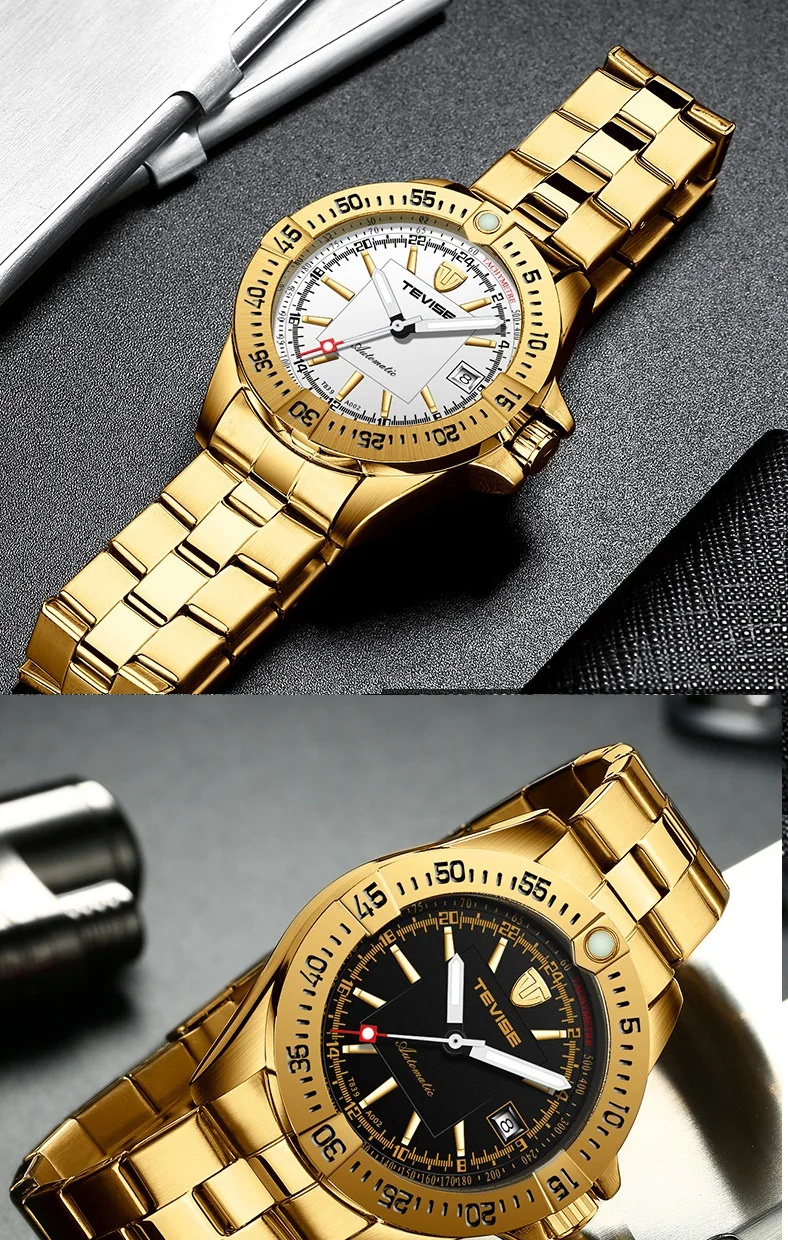 TEVISE Brand Watch Men T839A-002 Automatic Mechanical Watch Calendar Luminous Hands Waterproof Male Clock Business Wristwatch (9)