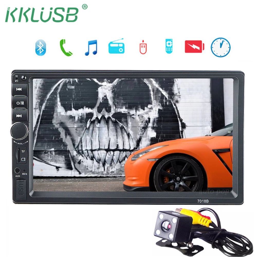 

2 din car radio 7" HD Player MP5 Touch Screen Digital Display Bluetooth Multimedia USB 2din Autoradio Car Backup Monitor 7018B