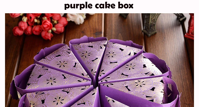 Творческий упаковку тортов коробка конфет Треугольники полые свадьба конфеты коробка 6.5x12x5.8 см