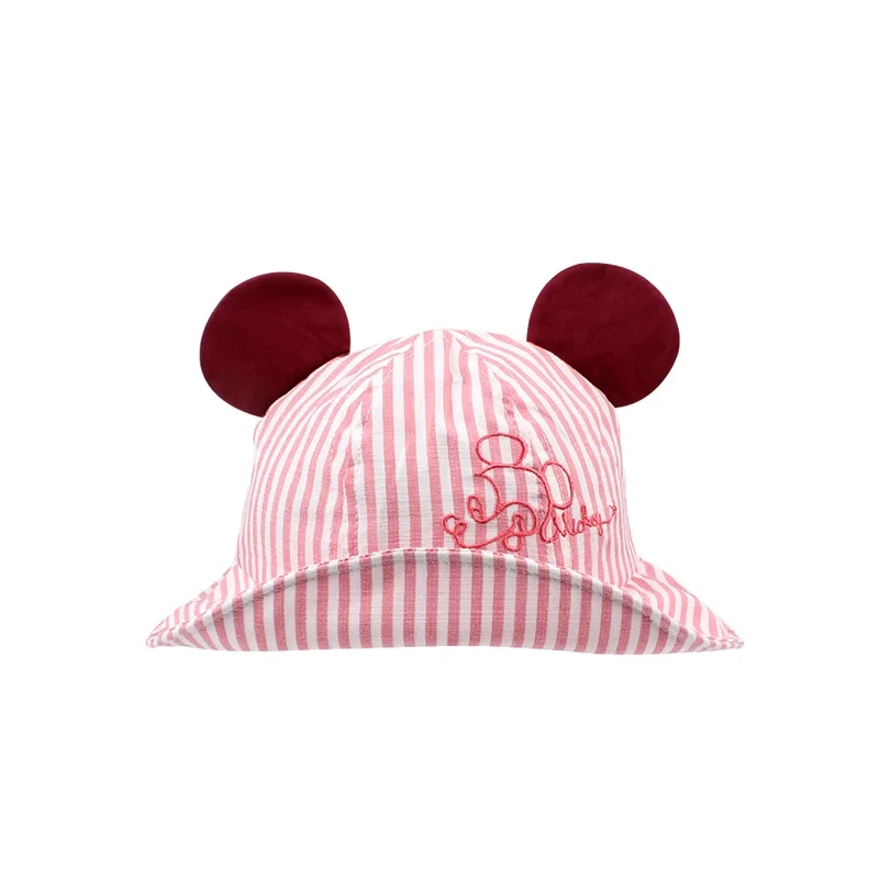 Striped Cartoon Baby Hat Mouse Ears Cute Baby Cap Breathable Wide Brim Baby Boys Hat Summer Lace Up Sun Cap Baby Girls Clothing (21)