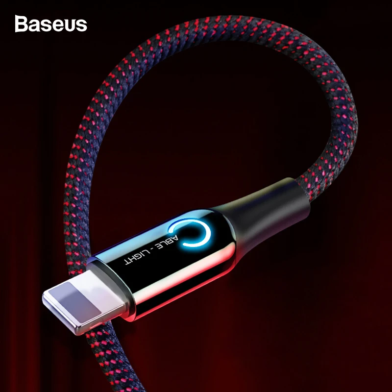 Beste Baseus Auto Disconnect USB Kabel 2.4A Snelle Opladen Charger Cable Data Sync Kabel LED Verlichting USB Snoer Voor iPhone X 8 7 6 iPad