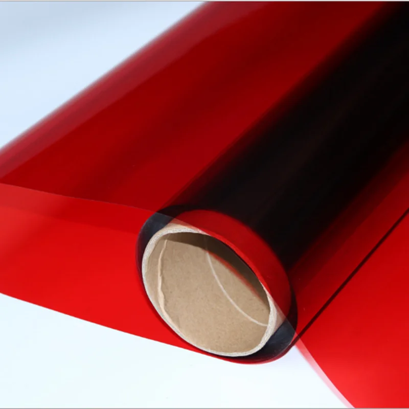 Красная декоративная оконная пленка HOHOFILM тонировка стекол для дома стеклянная
